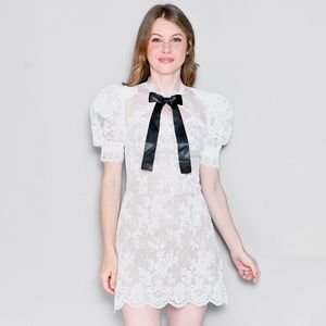 midi lace dress for women Elegant Black Short Sleeve Midi Lace Cocktail Dress - 3XL main image 1